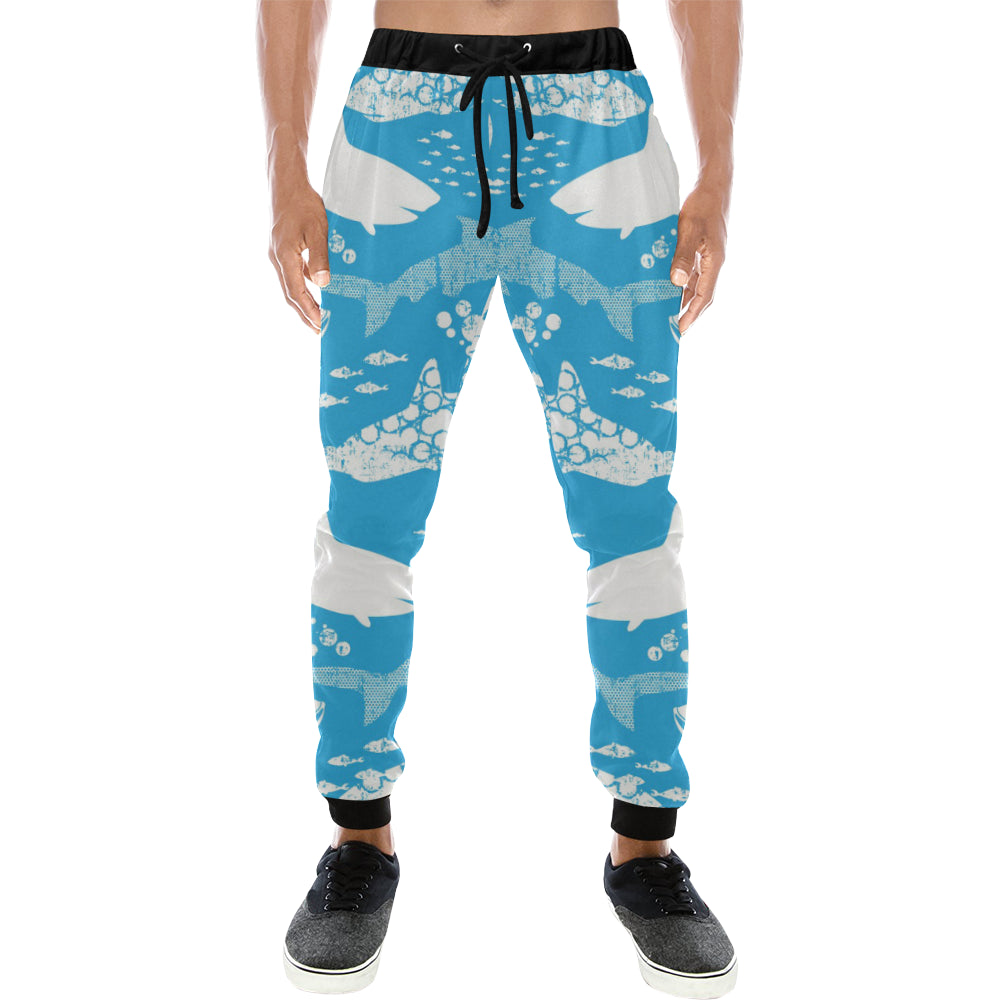 Shark Pattern Blue Theme Unisex Casual Sweatpants