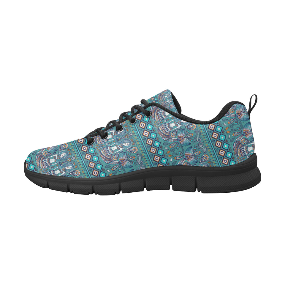 Mermaid Pattern Ethnic Motifs Men's Sneakers Black