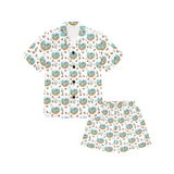 Goldfish Pattern Print Design 01 Kids' Boys' Girls' V-Neck Short Pajama Set