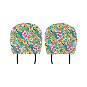 Colorful Peacock Pattern Car Headrest Cover