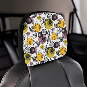 Passion Fruit Pattern Background Car Headrest Cover