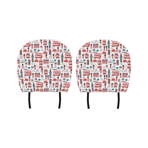 British Pattern Print Design 02 Car Headrest Cover