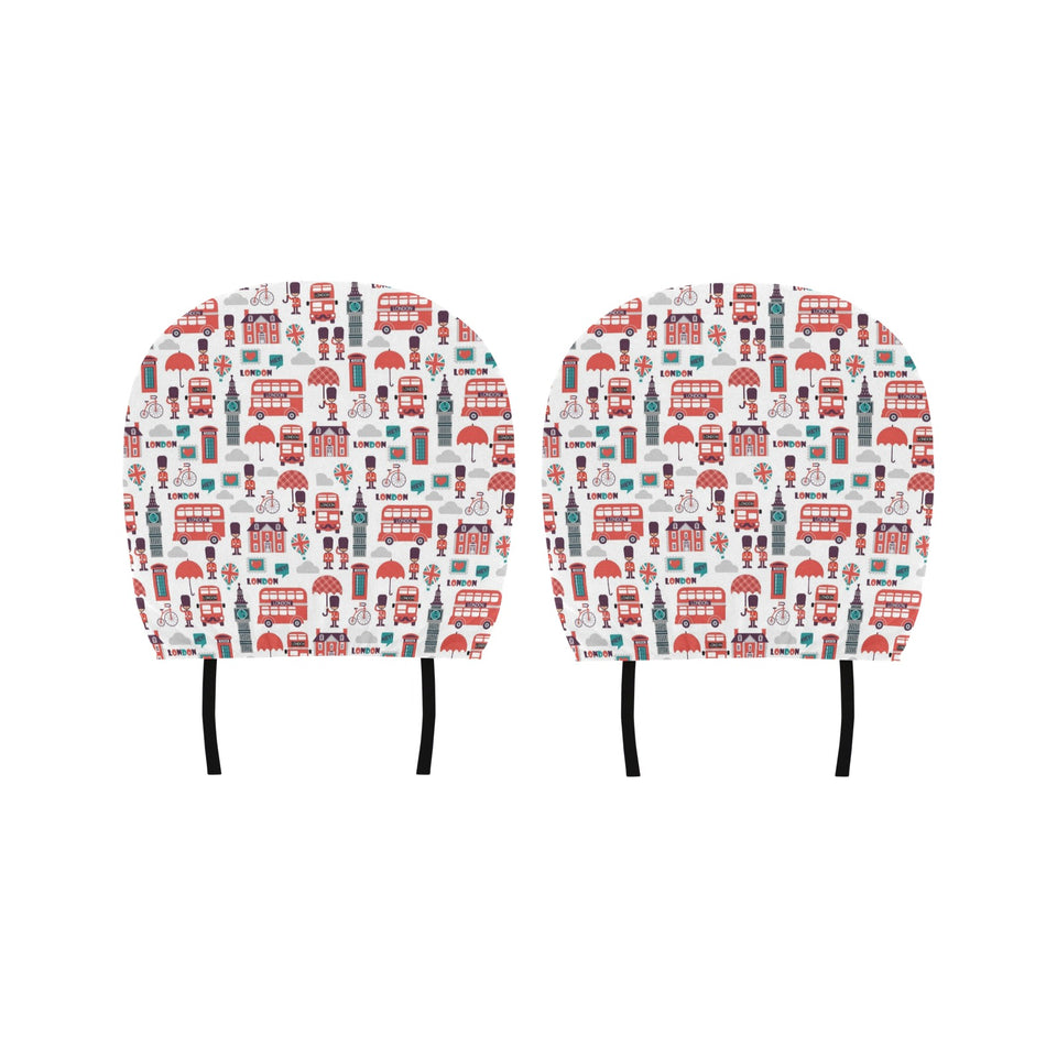 British Pattern Print Design 02 Car Headrest Cover