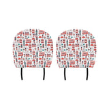 British Pattern Print Design 02 Car Headrest Cover