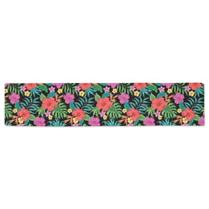 Hibiscus Pattern Print Design 01 Table Runner