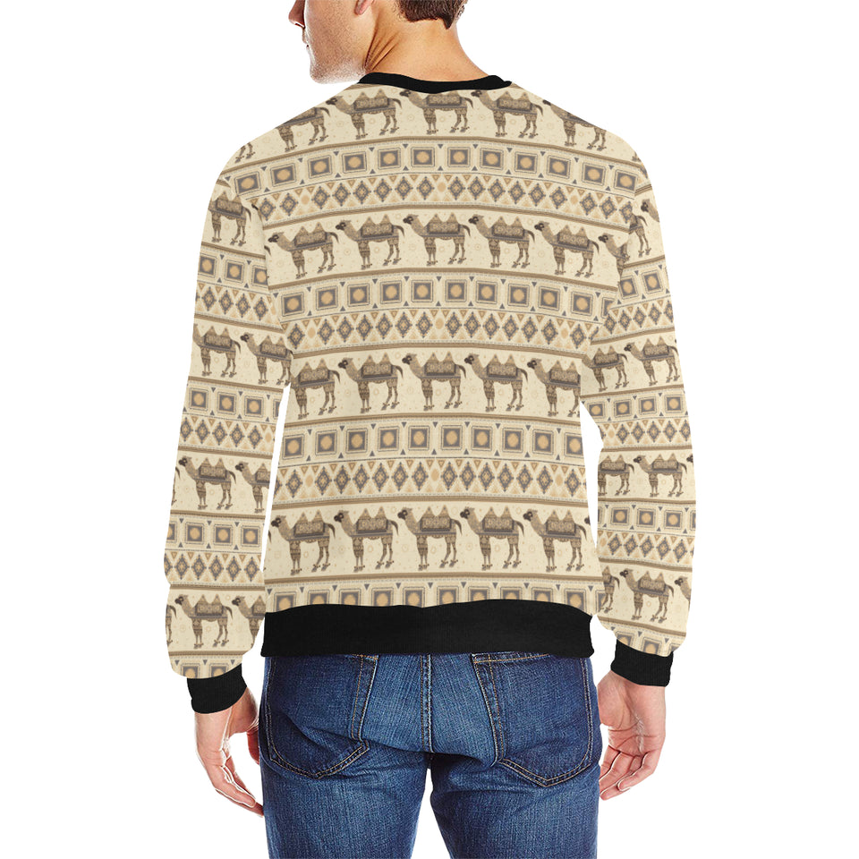 Traditional Camel Pattern Ethnic Motifs Men's Crew Neck Sweatshirt