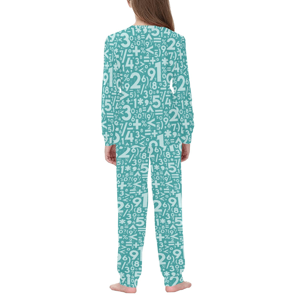 Math Pattern Print Design 05 Kids' Boys' Girls' All Over Print Pajama Set