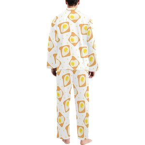 Bread Toast Pattern Print Design 02 Men's Long Pajama Set