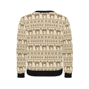 Traditional Camel Pattern Ethnic Motifs Men's Crew Neck Sweatshirt