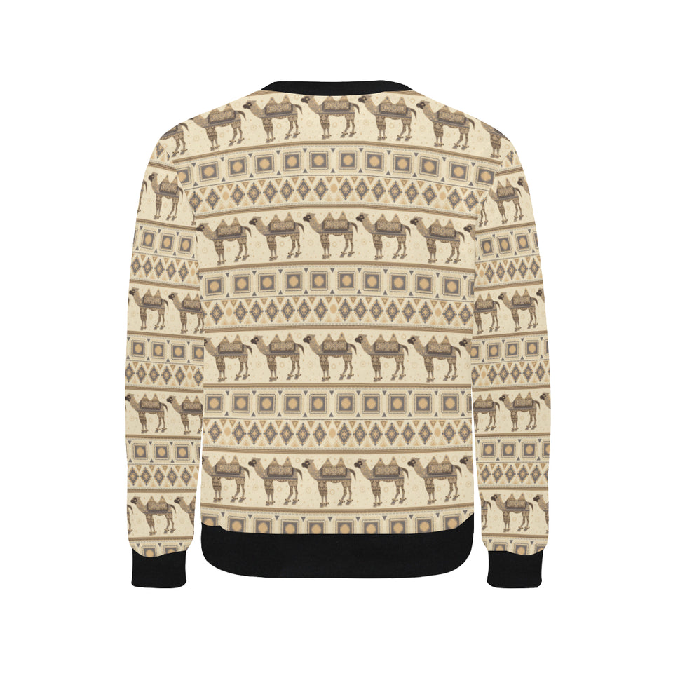 Traditional Camel Pattern Ethnic Motifs Men's Crew Neck Sweatshirt