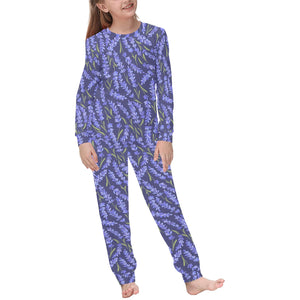 Lavender Theme Pattern Kids' Boys' Girls' All Over Print Pajama Set