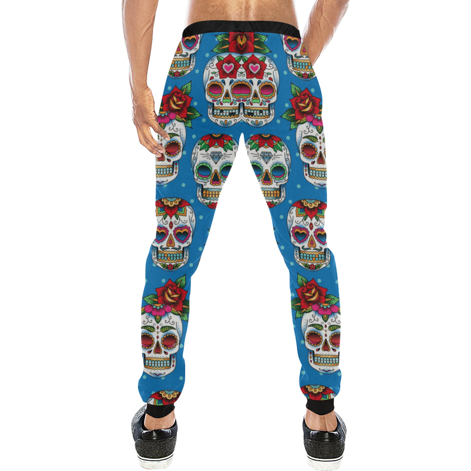 Suger Skull Rose Pattern Unisex Casual Sweatpants