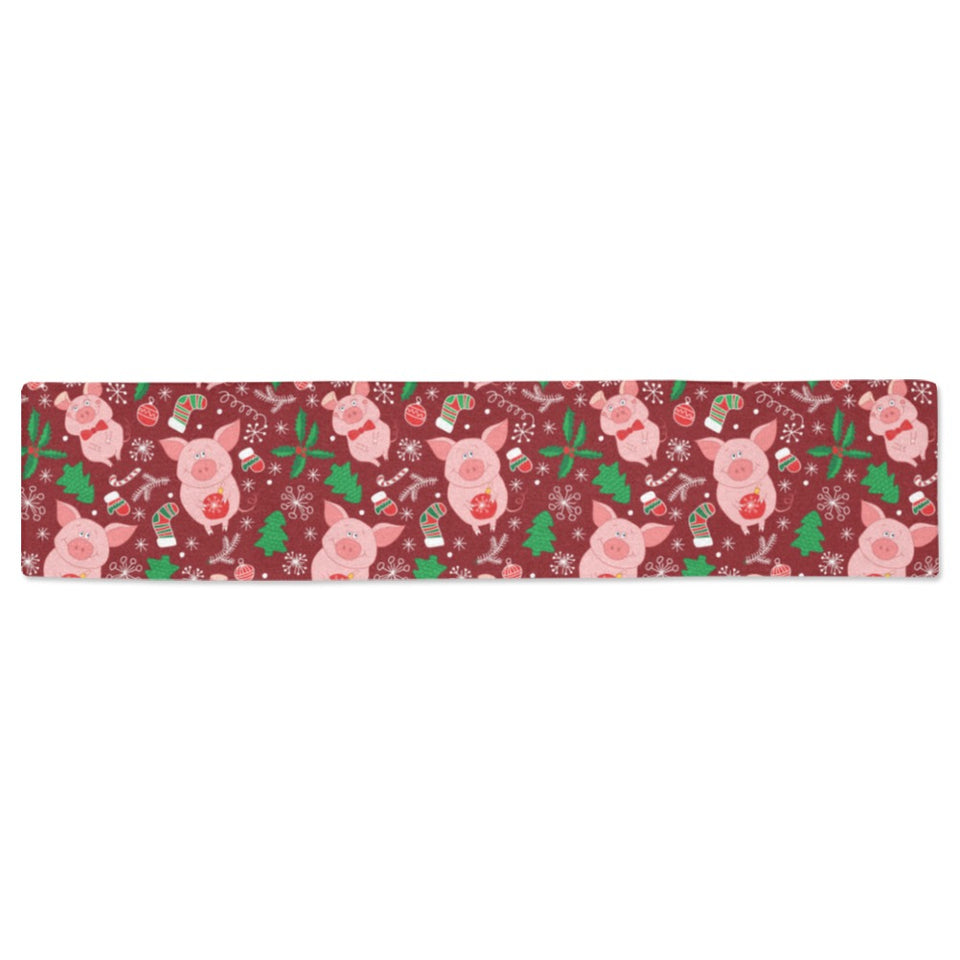 Pig Pattern Print Design 01 Table Runner