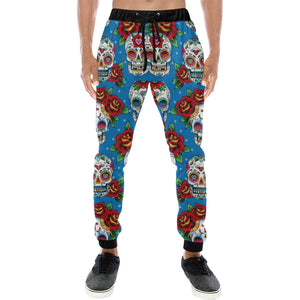 Suger Skull Rose Pattern Unisex Casual Sweatpants