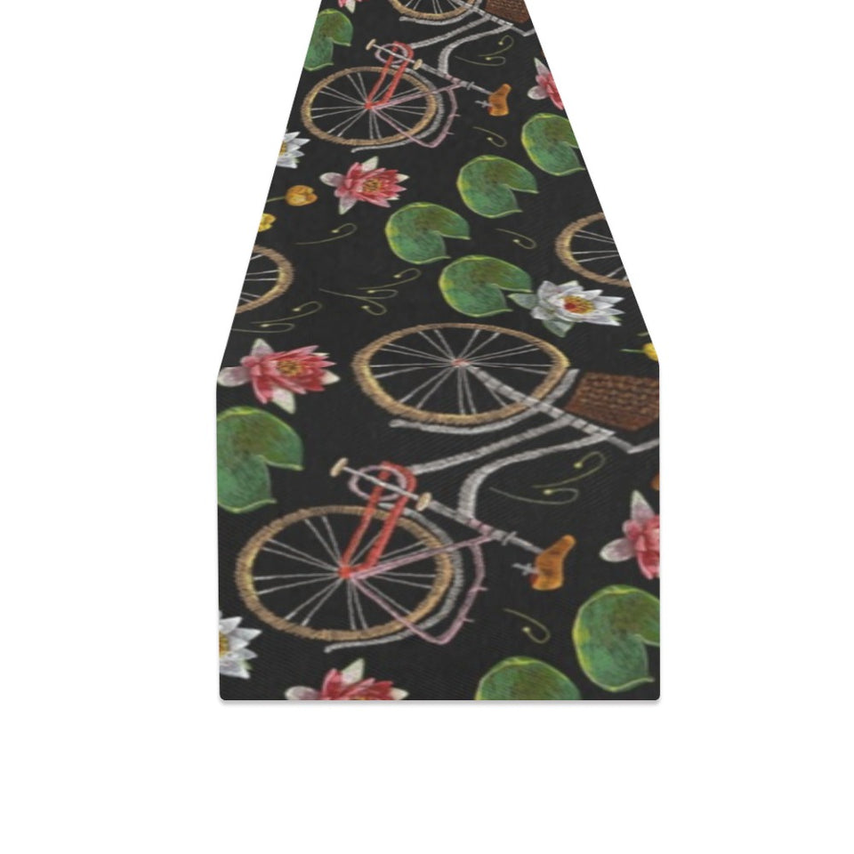 Bicycle Pattern Print Design 03 Table Runner