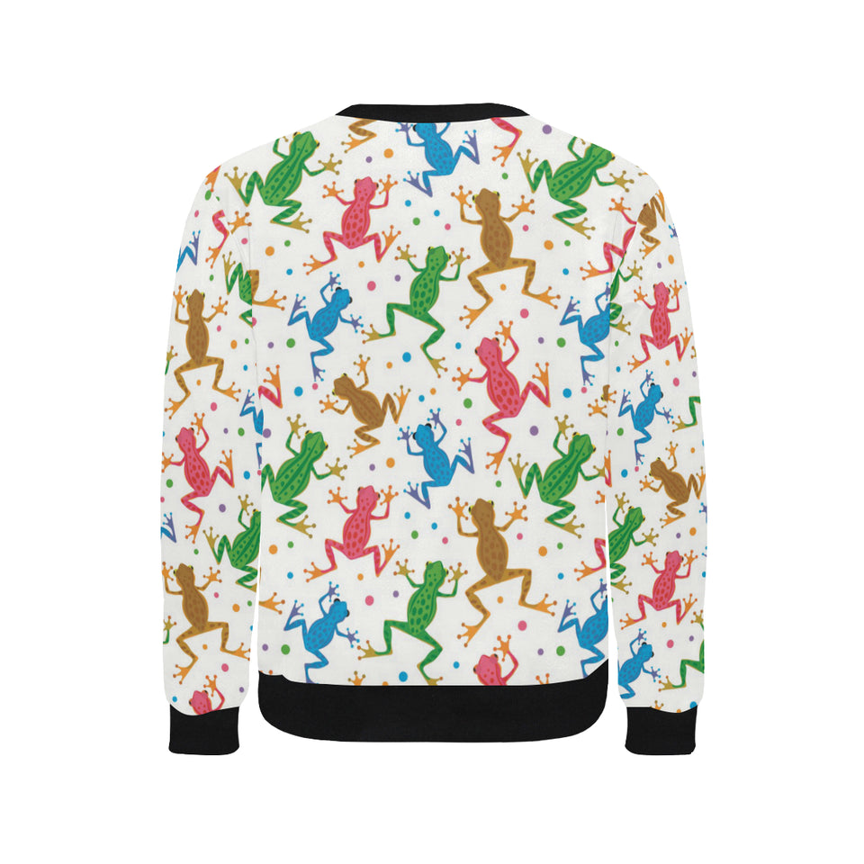 Colorful Frog Pattern Men's Crew Neck Sweatshirt