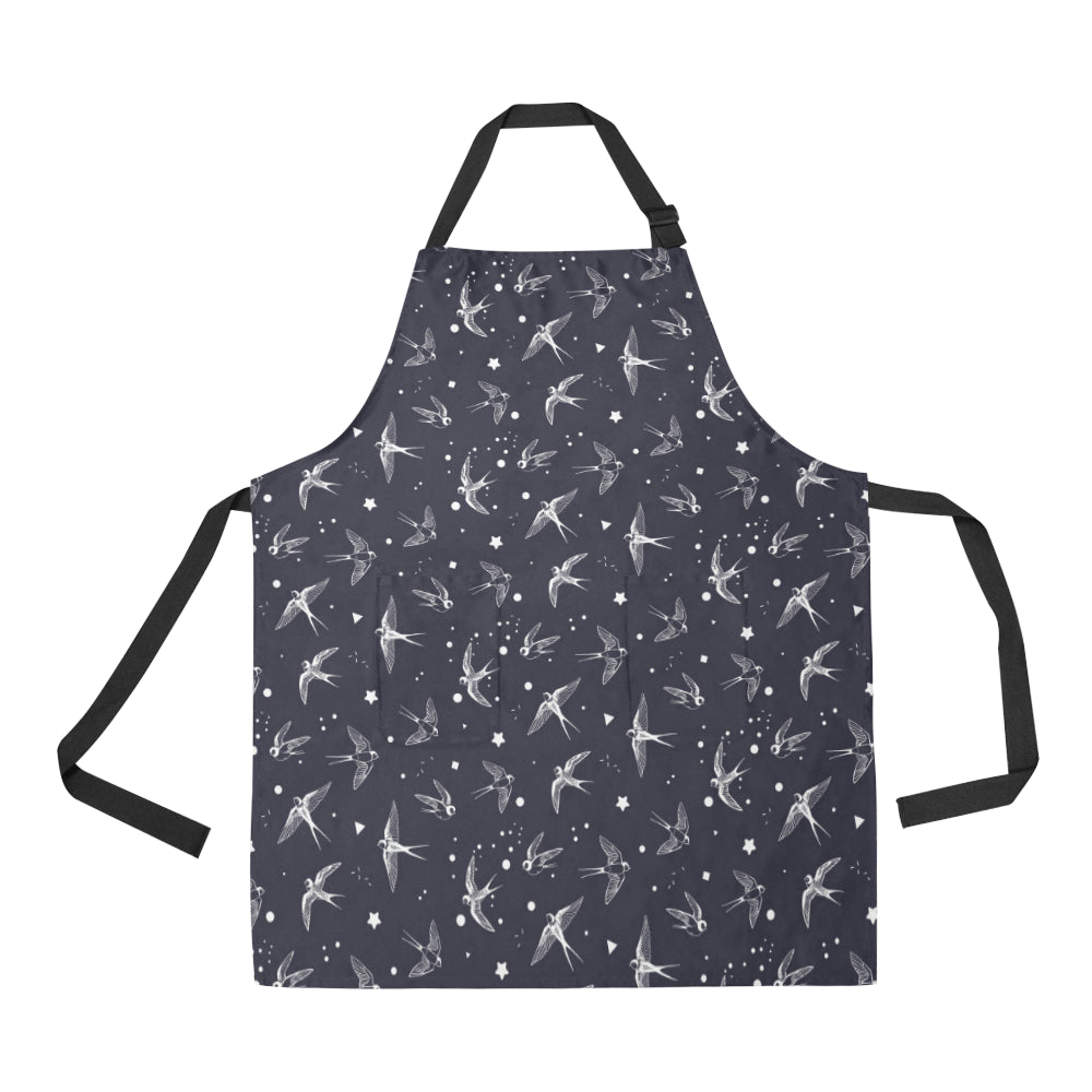 Swallow Pattern Print Design 02 Adjustable Apron