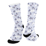 Swallow Pattern Print Design 03 Crew Socks