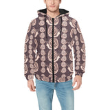 Snail Pattern Print Design 03 Men's Padded Hooded Jacket(ModelH42)