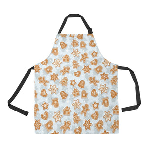 Christmas Gingerbread Cookie Pattern background Adjustable Apron