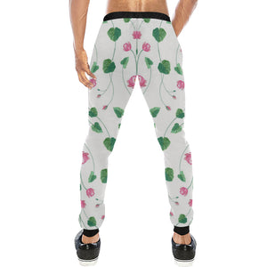 Pink Lotus Waterlily Flower Pattern Unisex Casual Sweatpants