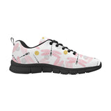 Pink Dragonfly Pattern Men's Sneakers Black