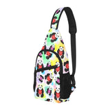 Panda Cute Heart Pattern All Over Print Chest Bag