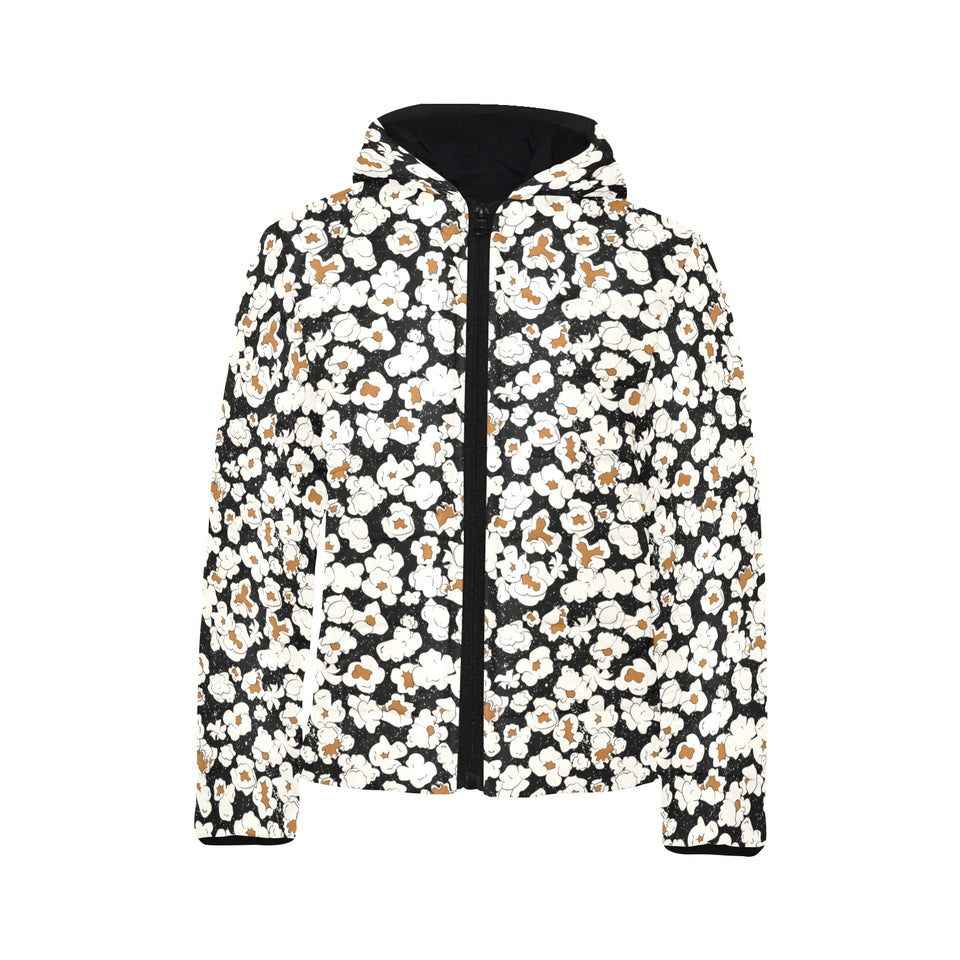 Popcorn Pattern Print Design 02 Kids' Boys' Girls' Padded Hooded Jacket