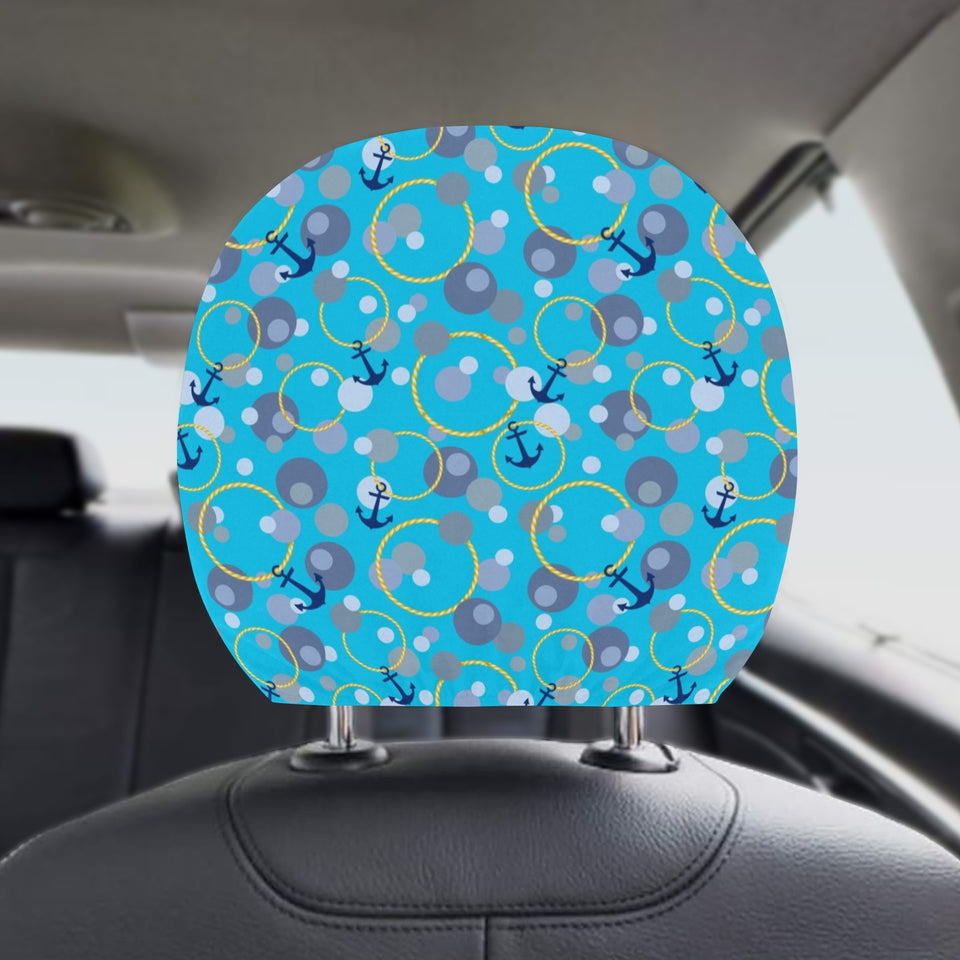 Anchor Circle Rope Pattern Car Headrest Cover