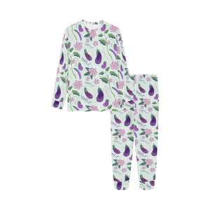 Eggplant Pattern Print Design 03 Kids' Boys' Girls' All Over Print Pajama Set