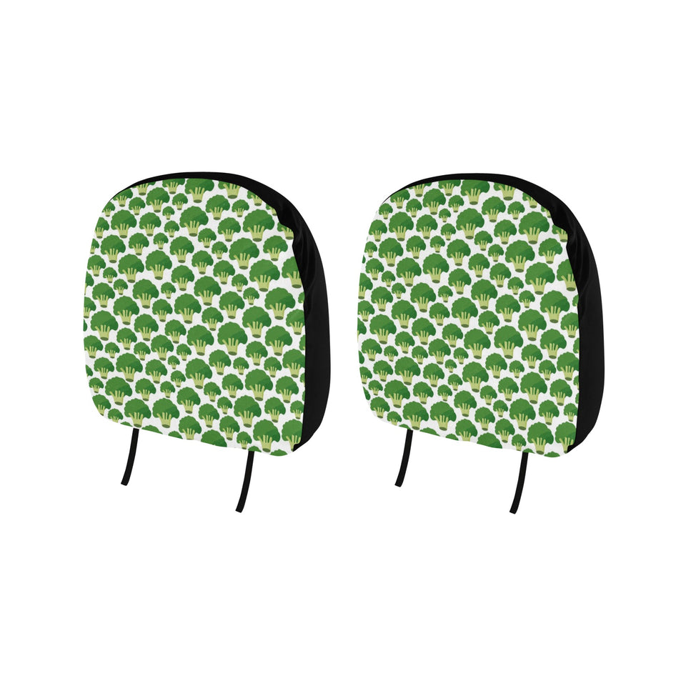 Broccoli Pattern Background Car Headrest Cover