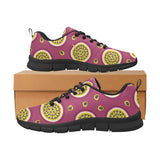 Sliced Passion Fruit Pattern Men's Sneakers Black