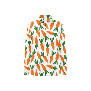 Carrot Pattern Print Design 05 Women's Long Sleeve Polo Shirt