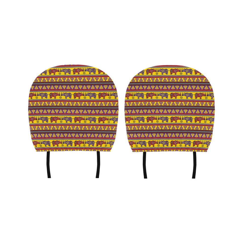 Rhino African Afro Dashiki Adinkra Kente Ethnic Mo Car Headrest Cover