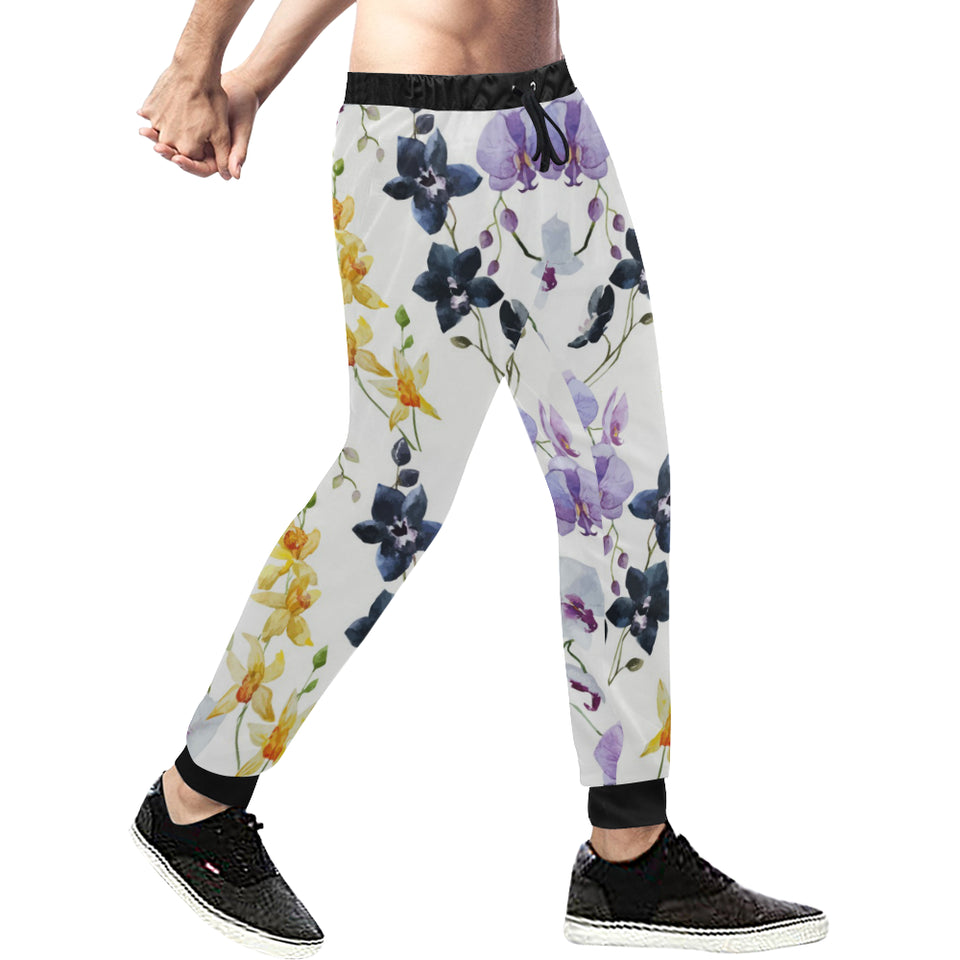 Orchid Pattern Background Unisex Casual Sweatpants