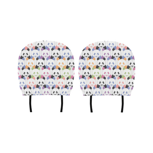 Colorful Panda Pattern Car Headrest Cover