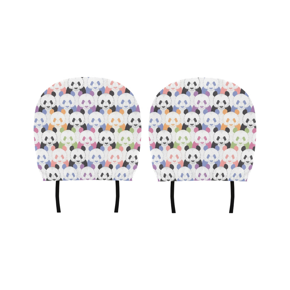 Colorful Panda Pattern Car Headrest Cover