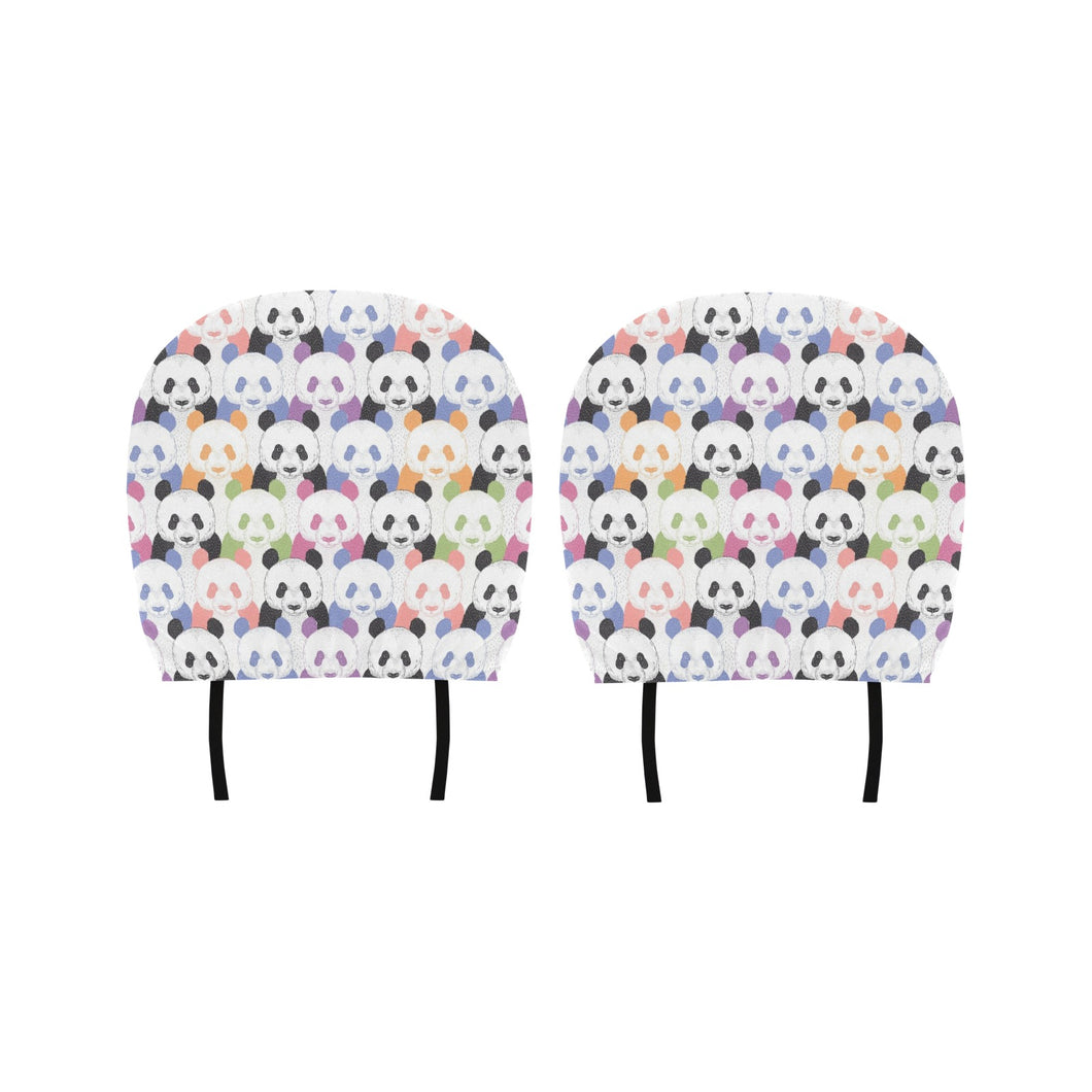 Colorful Panda Pattern Car Headrest Cover