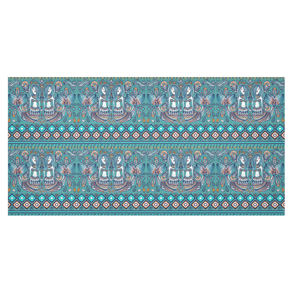 Mermaid Pattern Ethnic Motifs Tablecloth