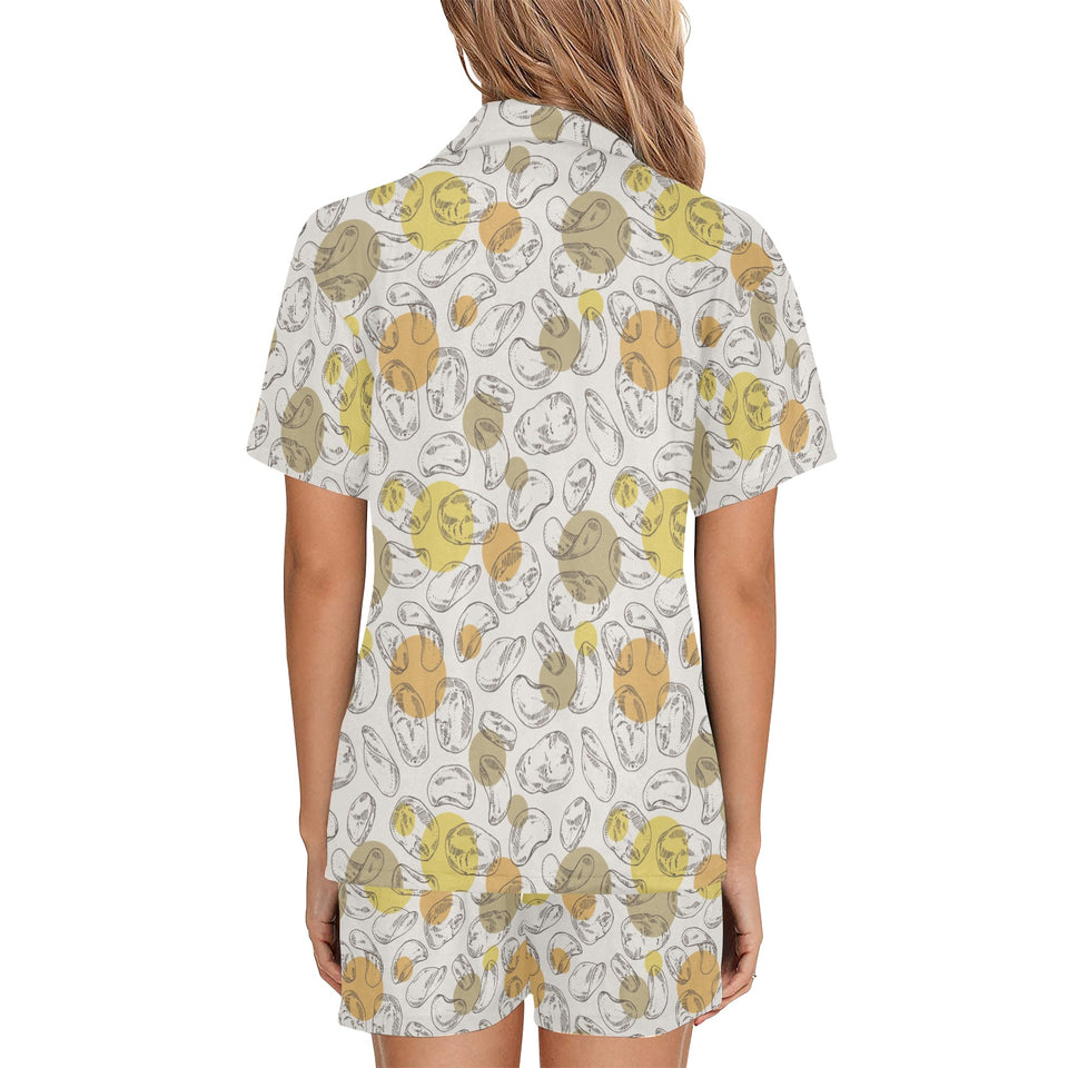 Potato Chips Pattern Print Design 02 Women's V-Neck Short Pajama Set