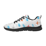 Airplane Cloud Pattern Men's Sneakers Black