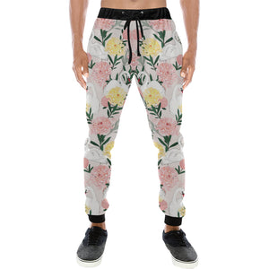 Swan Flower Pattern Unisex Casual Sweatpants