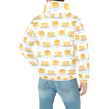 Pancake Pattern Print Design 01 Men's Padded Hooded Jacket(ModelH42)