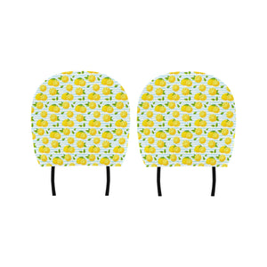 Lemon Pattern Stripe Background Car Headrest Cover