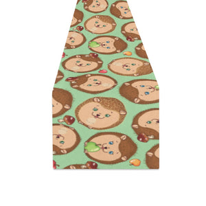 Hedgehog Pattern Print Design 01 Table Runner