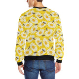 Bee Daisy Pattern Men's Crew Neck Sweatshirt