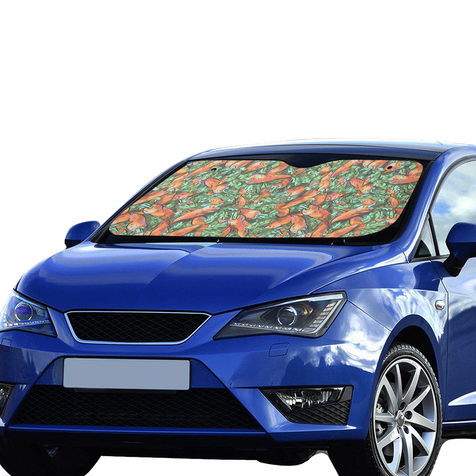 Carrot Pattern Print Design 04 Car Sun Shade