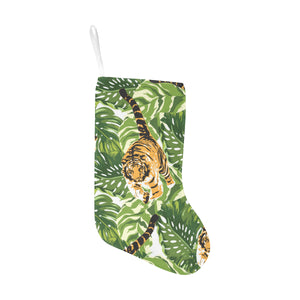 Bengal Tiger Pattern leaves Christmas Stocking