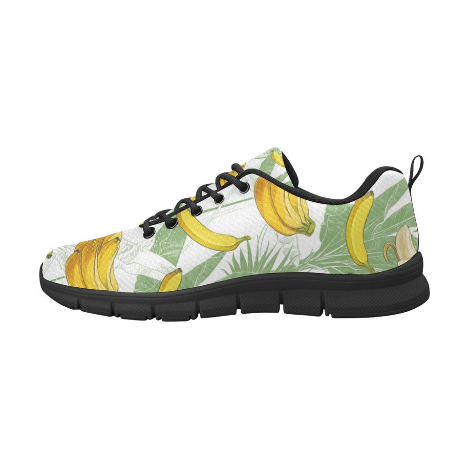 Banana Pattern Background Men's Sneakers Black