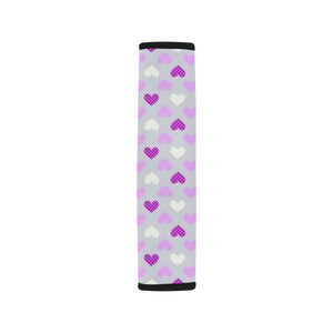 Heart Purple Pokka Dot Pattern Car Seat Belt Cover